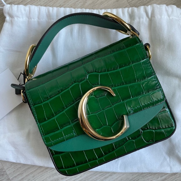 Chloe Handbags - NWT 💚Chloe💚 Mini C Embossed Croc Crossbody Bag💚